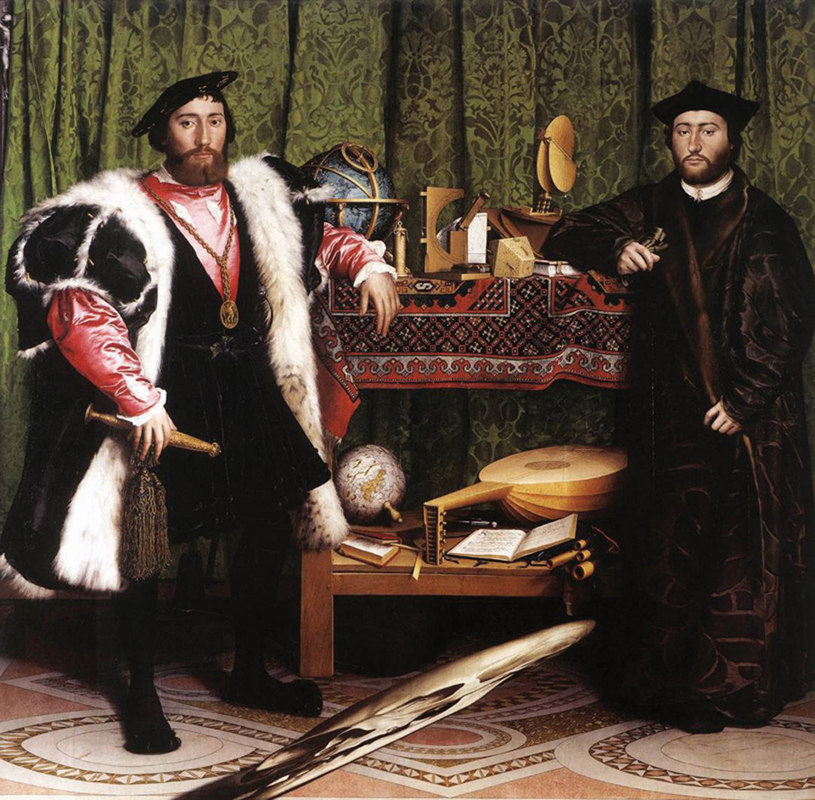 ▲ 한스 홀바인 '대사들', 1533년, 패널에 유채와 템페라, 207×209.5㎝  ⓒ 영국 런던 내셔널 갤러리