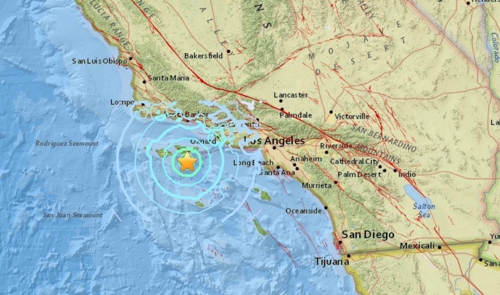 ▲ 미 캘리포니아 해상 지진 ⓒ USGS 홈페이지