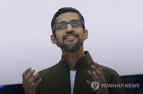 ▲ 2018 구글 I/O 콘퍼런스에서 연설하는 순다르 피차이 구글 CEO