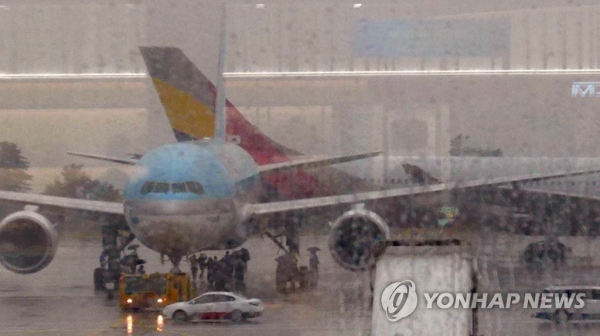 ▲ 김포공항서 대한항공-아시아나기가 충돌했다. ⓒ 독자제공
