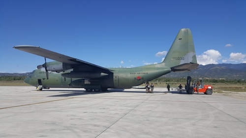 ▲ 인도네시아 지진피해 지원한 공군 수송기. ⓒ 공군