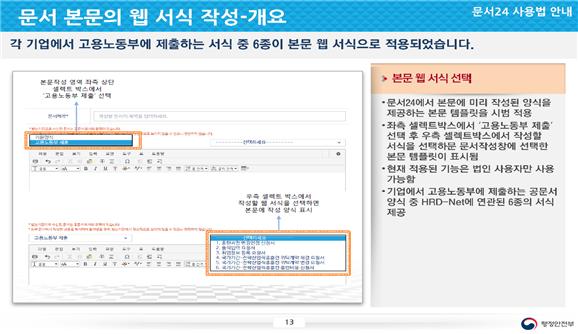 ▲ 문서24 '웹 서식' 작성화면 ⓒ 행안부