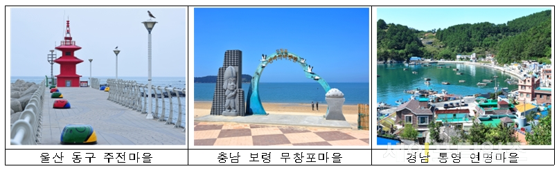 ▲ 해수부와, 한국어촌어항공단이 선정한 어촌체험휴양마을 3곳. ⓒ 해수부