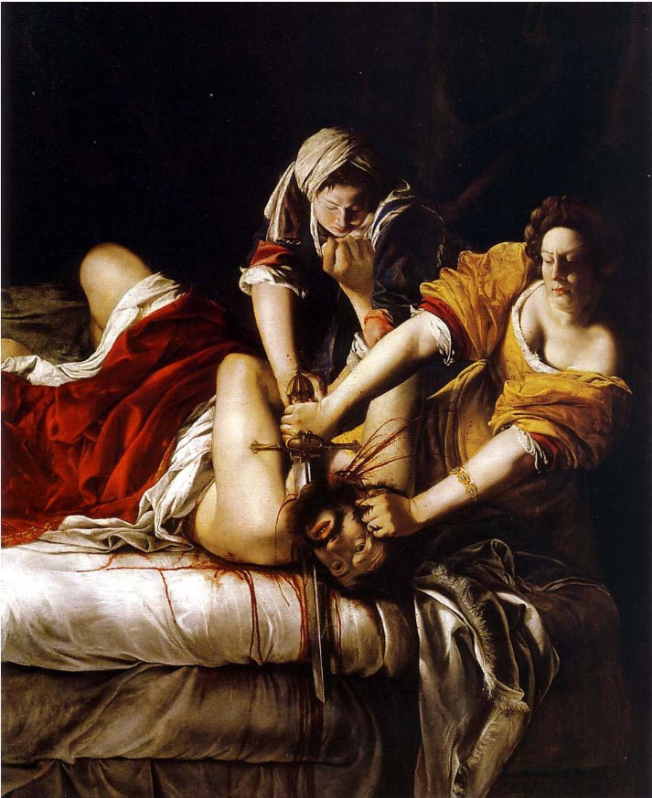 ▲ 젠틸레스키 '홀로페르네스의 머리를 베는 유디트(Judith Beheading Holofernes)', 1614~1620, 캔버스에 유채 ⓒ 우피치미술관 소장