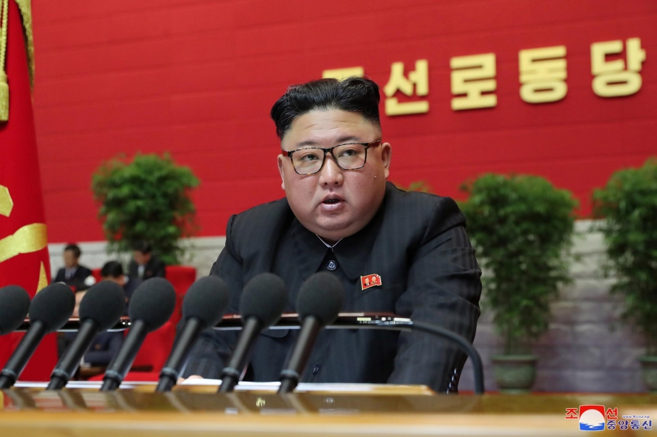 ▲김정은 북한 국무위원장이 제 8차 노동당대회를 주재하고 있다.  ⓒ 로이터 통신