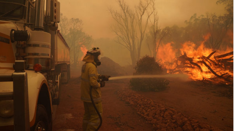 ▲ 산불현장에서 소방관이 화재를 진압하고 있다. ⓒ 로이터 통신