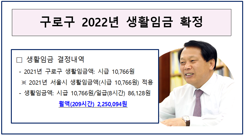 ▲ 서울 구로가 2022년 생활임금을 확정했다. ⓒ 구로구