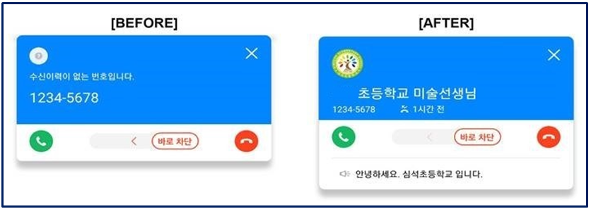▲ 학교 랑톡에 발신정보 알림 기능. ⓒ KT