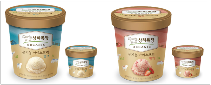 ▲ 상하목장은 유기농 우유를 2배 농축해 만든 아이스크림 2종을 출시했다. ⓒ 매일유업
