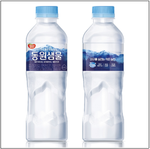 ▲ 페트병 경량화로 연간 플라스틱 사용량을 절감하는 동원샘물. ⓒ 동원그룹