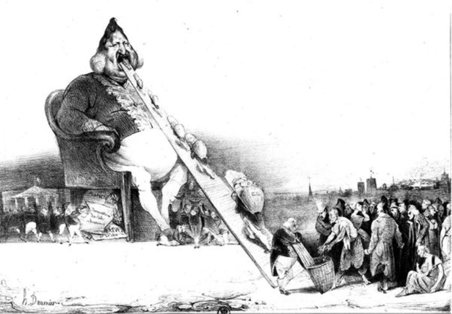 ▲ 오누레 도미에의 시사만화 '가르강튀아' 1831·석판화
