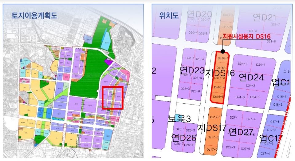 ▲ 분양대상 용지 토지이용계획도·위치도. ⓒ 서울주택도시공사
