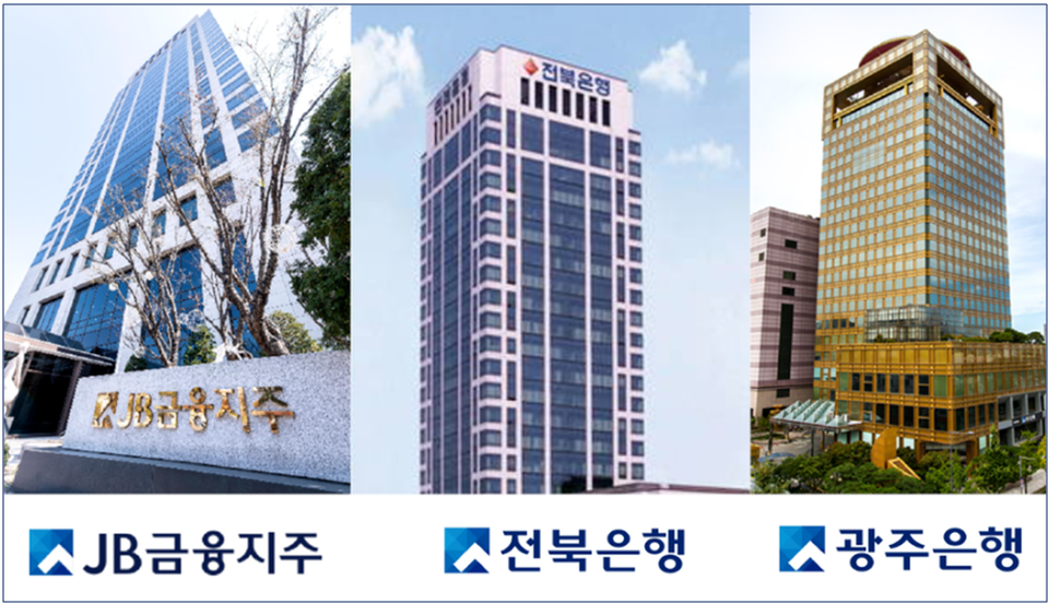 ▲ 전북은행과 광주은행의 지주사인 JB금융지주가 역대급 실적을 낸 가운데 이자 장사라는 비판을 받고 있다. ⓒ JB금융지주·전북은행·광주은행