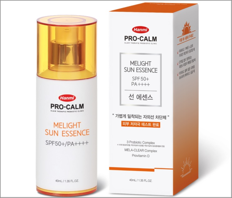 ▲ 한미약품이 출시한 자외선 차단, 미백, 주름개선의 3중 기능성 자외선 차단제 멜라이트 선 에센스. ⓒ 한미약품