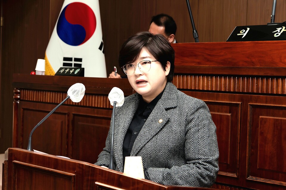 ▲ 김계순 경기도 김포시의회 의원이 5분 자유발언을 하고 있다. ⓒ 김계순 시의원