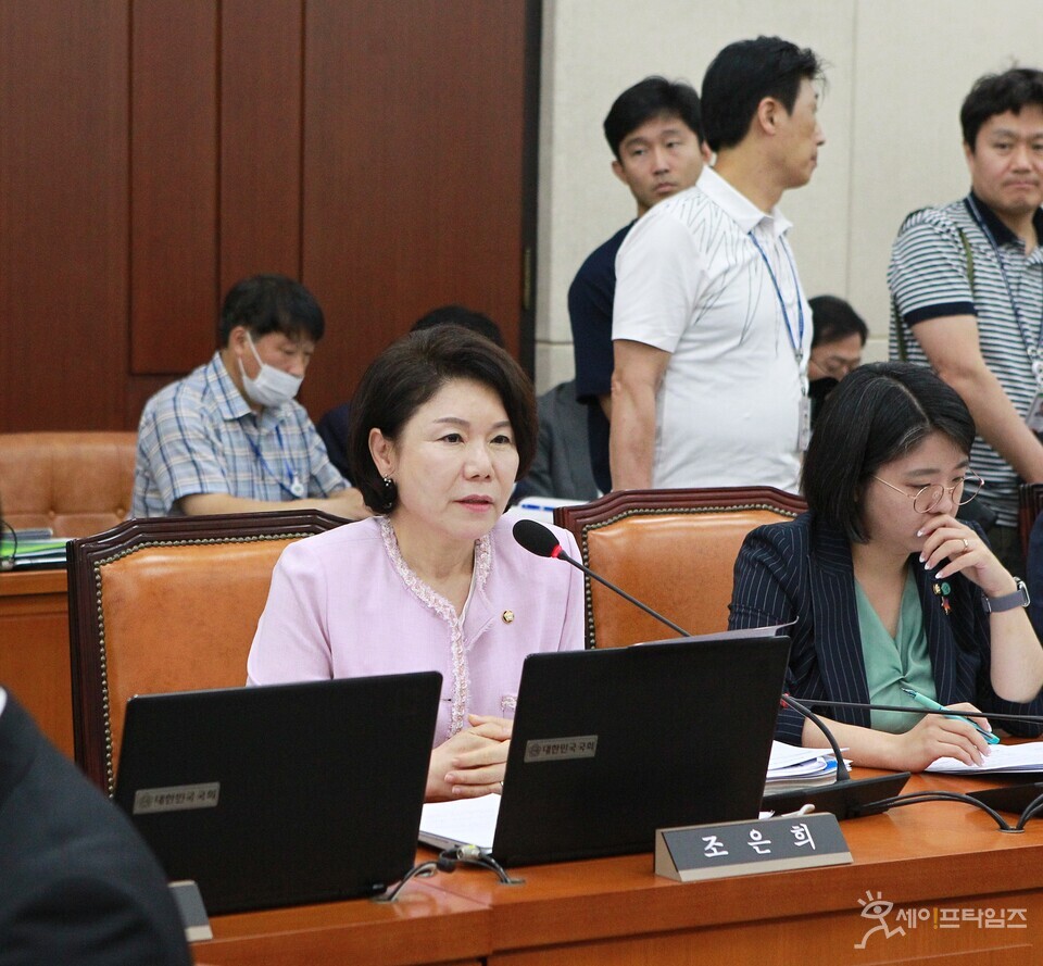 ▲ 조은희 국민의힘 의원이 22일 행안위에서 발언하고 있다. ⓒ 김주헌 기자