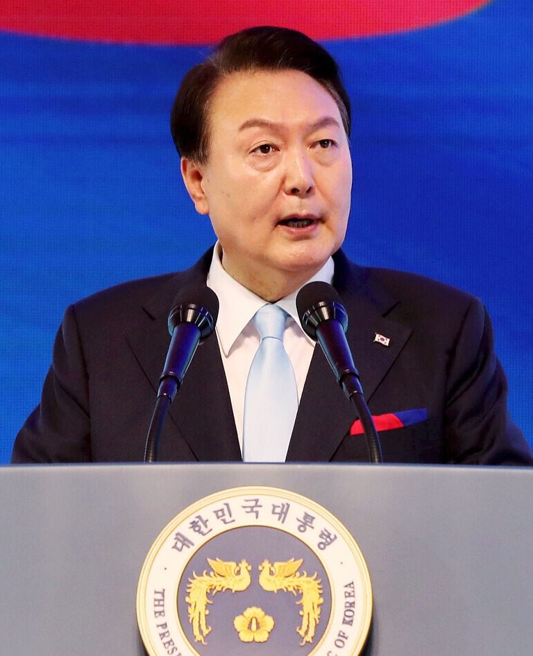 ▲ 윤석열 대통령이 15일 서울 서대문구 이화여대 대강당에서 열린 제78주년 광복절 경축식에서 경축사를 하고 있다. ⓒ 대통령실통신사진기자단