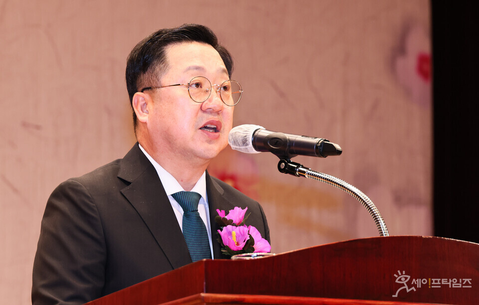  ▲ 이정우 대전시장이 78주년 광복절 경축사를 하고 있다. ⓒ 대전시