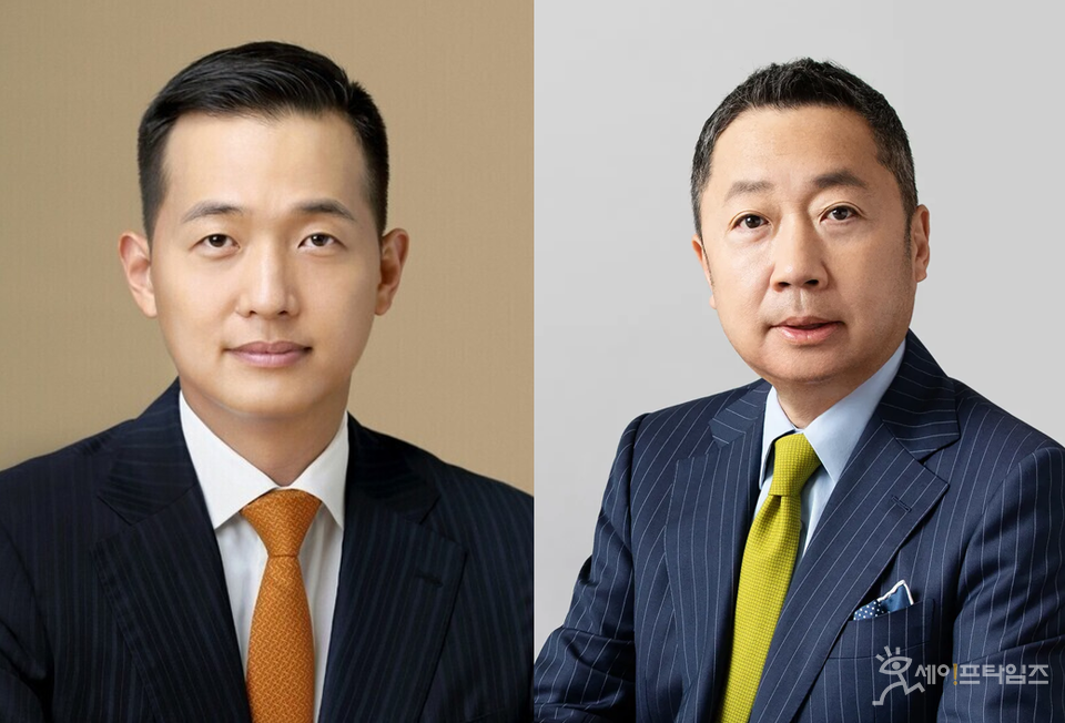 ▲ 김동관 한화그룹 부회장(왼쪽)박정원 두산그룹 회장. ⓒ 한화·두산