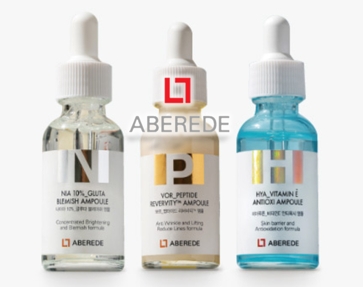 ▲ 식품의약품안전처로부터 광고업무정지를 받은 루베데카콘의 코스메틱 브랜드 아베르데(ABEREDE)의 제품. ⓒ 아베르데