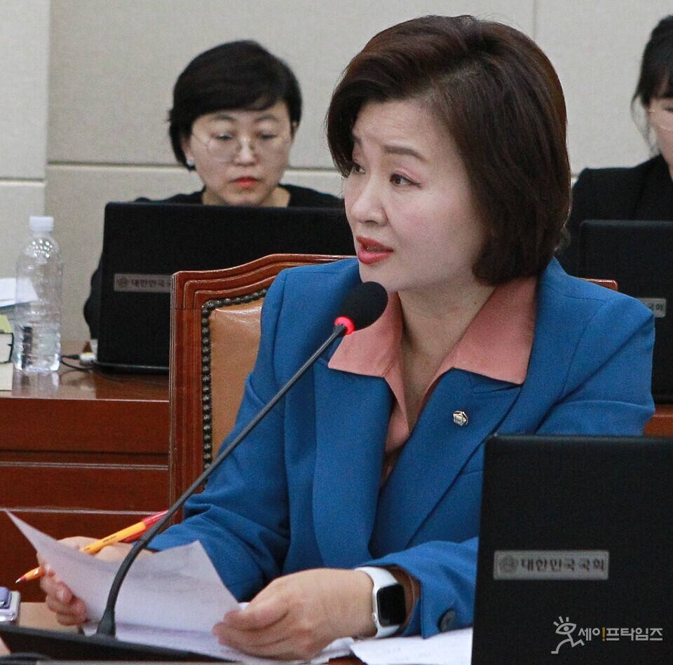 ▲ 이수진 더불어민주당 의원이 19일 국회 본관에서 열린 국정감사에서 질의하고 있다. ⓒ 김주헌 기자