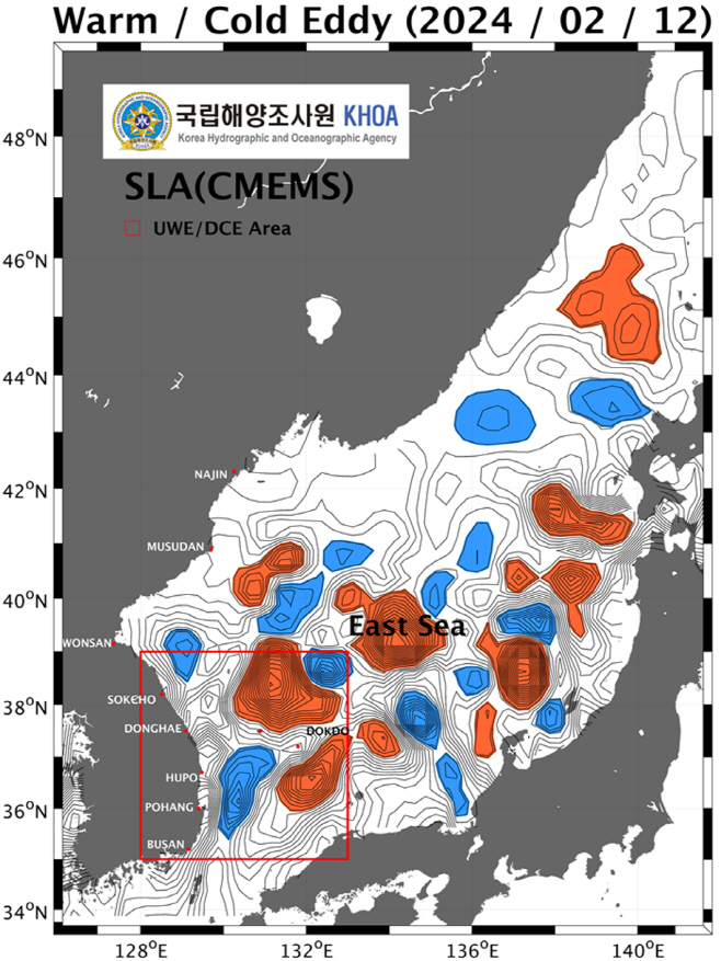 ▲ 동해 준실시간 소용돌이 분포도. ⓒ 국립해양조사원