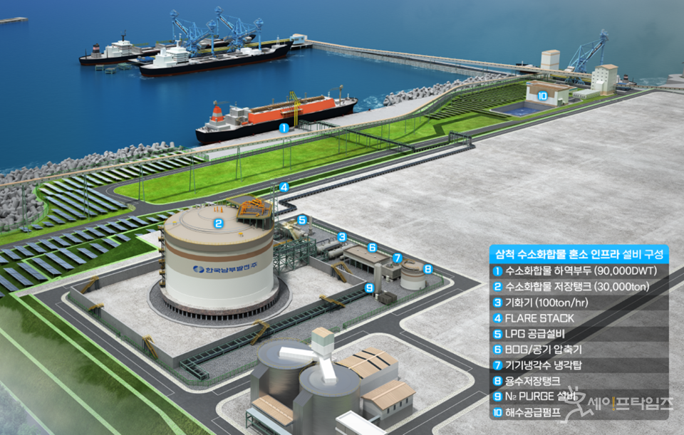 ▲ 강원 삼척시 수소화합물 혼소 인프라 설비 조감도. ⓒ 삼성물산
