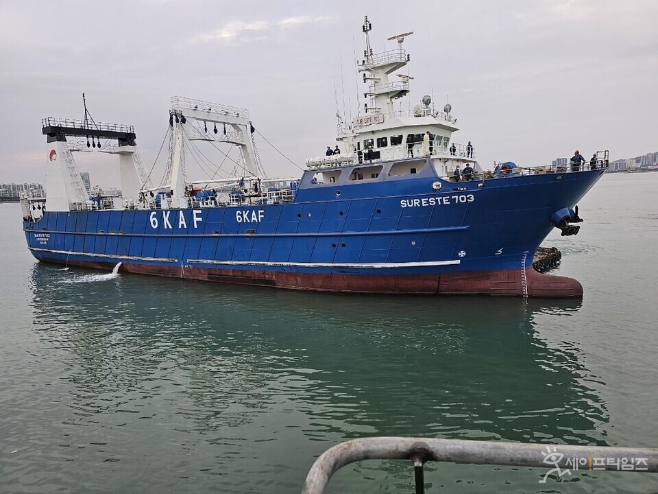 ▲ 2023년 원양어선 안전펀드로 신규 건조된 트롤선어선 슐에스테 703호. ⓒ 해양수산부