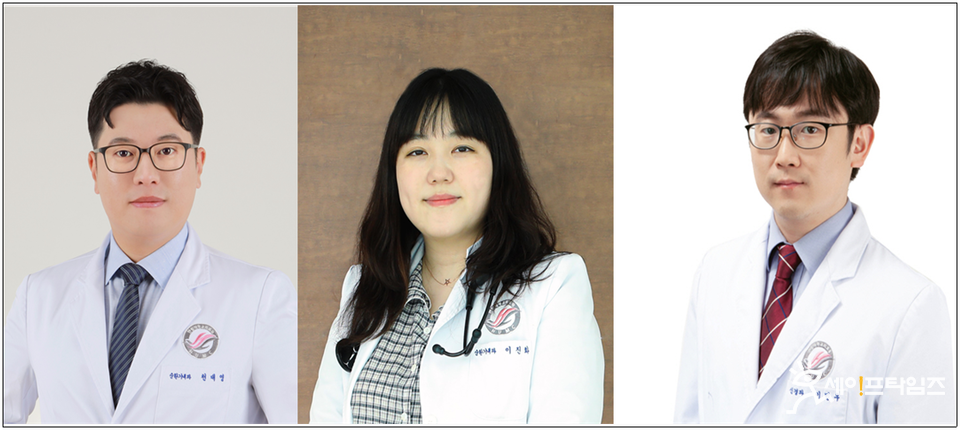 ▲ 한림대동탄성심병원 연구팀이 급성 허혈성 뇌졸중 후 담배를 피우면 골절 위험이 증가한다는 연구결과를 발표했다. 왼쪽부터 한림대성심병원 천대영·이진화 순환기내과 교수, 한림대성심병원 이민우 신경과 교수. ⓒ 한림대동탄성심병원
