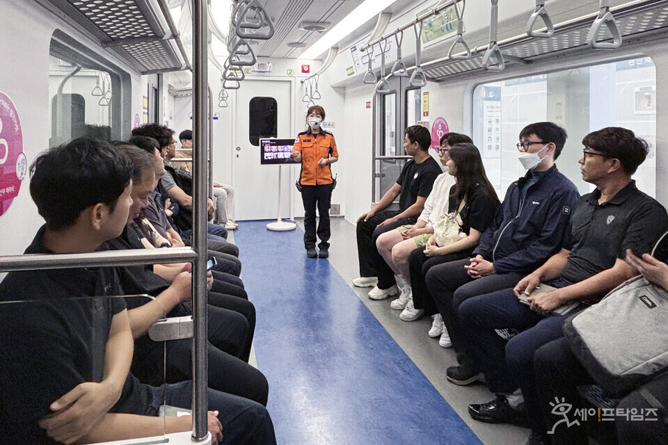 ▲ 대한건설기계안전관리원이  충청남도 안전체험관에서 재난체험훈련을 진행했다. ⓒ 대한건설기계안전관리원