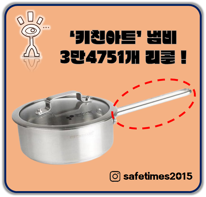 ▲ 한국소비자원이 24일부터 키친아트 올가 IH 인덕션 편수냄비 ⓒ 세이프타임즈