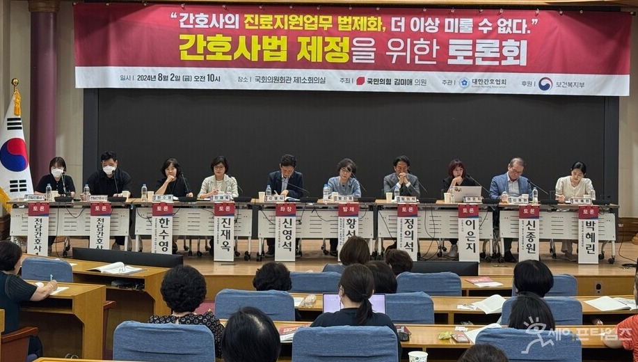 ▲ 국회의원회관에서 간호사법 제정을 위한 토론회가 열리고 있다. ⓒ 대한간호협회