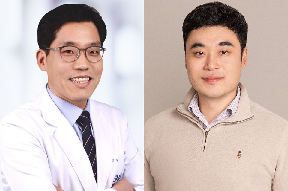 ▲ 민상일 서울대병원 이식혈관외과 교수(왼쪽)와 김도경 경희대 의과대학 교수. ⓒ 서울대병원