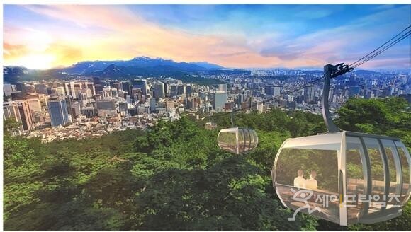 ▲ 서울시가 공개한 남산 곤돌라 조감도. ⓒ 서울시