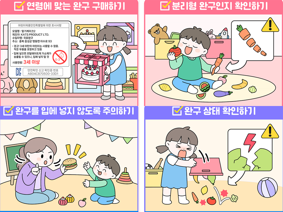 ▲ 식품모방완구 안전사고 예방수칙. ⓒ 국표원