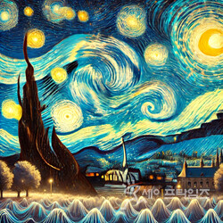 ▲ ChatGPT로 그림 별이 빛나는 밤