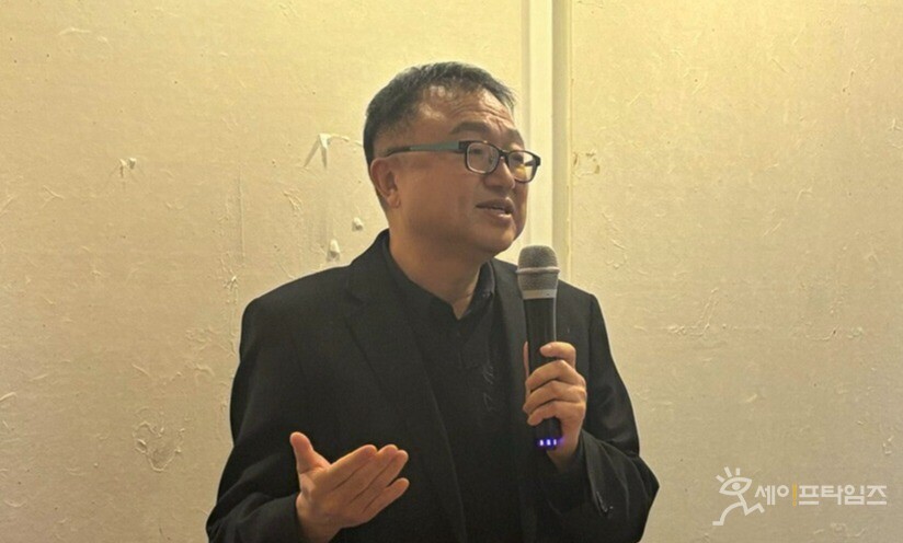 ▲ 고명수 한국알뜰통신사업자협회 신임 회장이 알뜰폰 이용자 증대에 관해 발언하고 있다. ⓒ 한국알뜰통신사업자협회