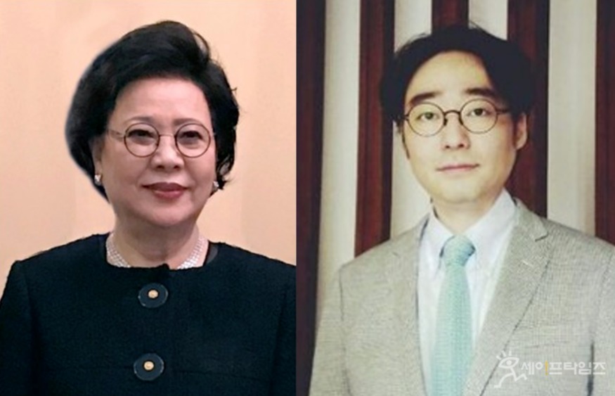 ▲ 한미약품그룹 고 임성기 창업자의 부인 송영숙 회장(왼쪽)과 장남 임종윤 사장. ⓒ 한미약품