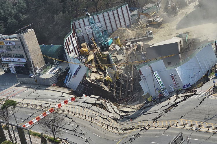 ▲ 광명 신안산선 공사장 지하 붕괴 현장. ⓒ 연합뉴스