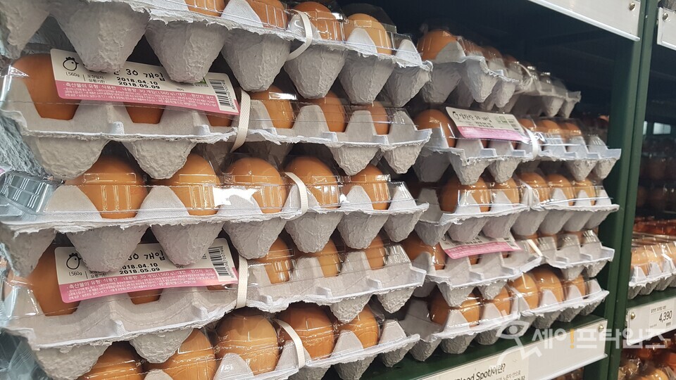 ▲ 많은 양의 계란이 진열돼있다. ⓒ 세이프타임즈