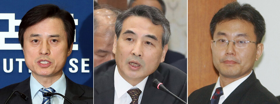 ▲ 이재명 대통령은 지난 12일 내란 특검으로 조은석 전 감사원장 권한대행을(왼쪽부터), 김건희 특검으로 민중기 전 서울중앙지방법원장을, 채상병 특검으로 이명현 전 국방부 검찰단 고등검찰부장을 지명했다. ⓒ 연합뉴스 자료사진