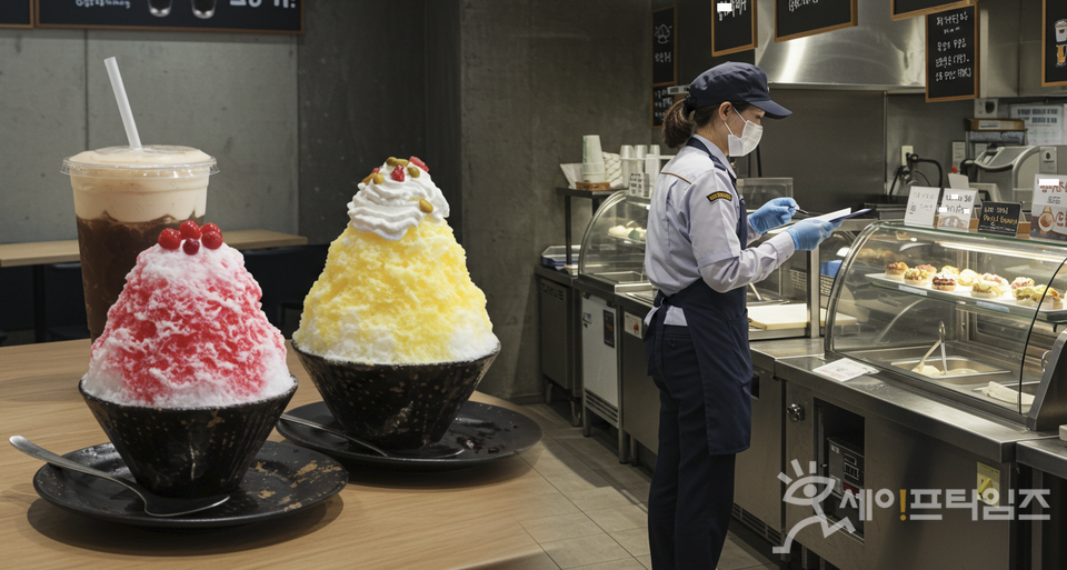 ▲ 여름철 간식류인 팥빙수, 커피, 아이스크림 등을 전문으로 취급하는 배달 음식점. ⓒ 김미영 기자