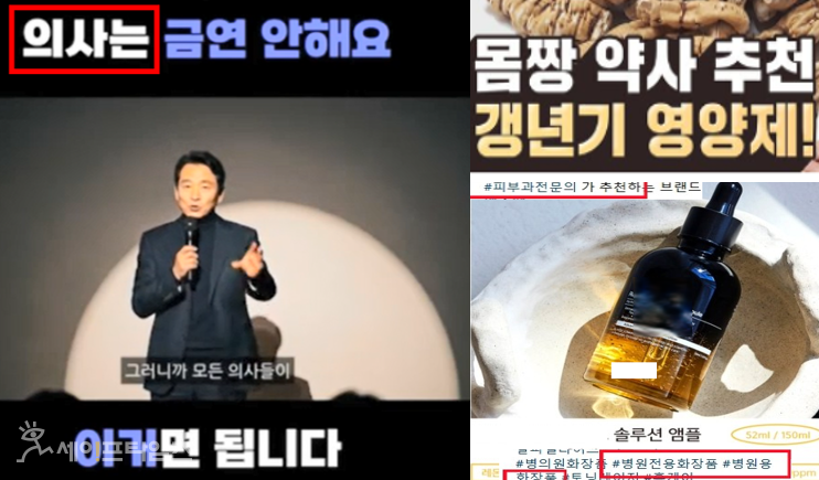 ▲ AI 의사의 제품 추천 등 불법 광고 사례. ⓒ 의원실