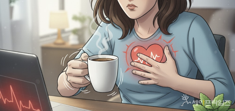 ▲ 카페인에 민감한 사람들은 커피 한 잔에도 손이 떨리거나 심장이 두근거리는 증상이 나타날 수 있다. ⓒ 김미영 식품전문기자·영양사