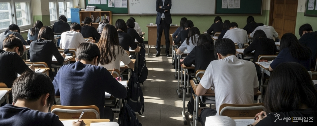 ▲ 학생들이 시험에 집중하고 있다. ⓒ 세이프타임즈