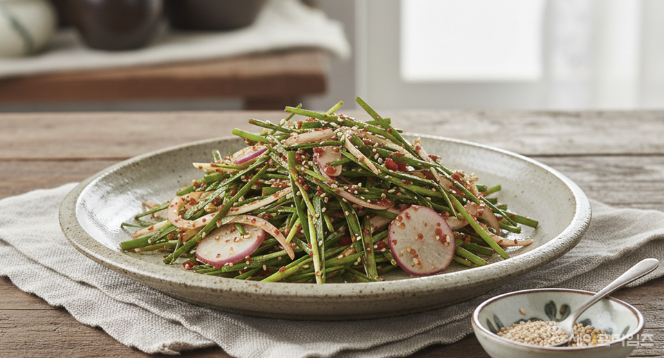 ▲ 부추겉절이. ⓒ 김미영 식품전문기자·영양사