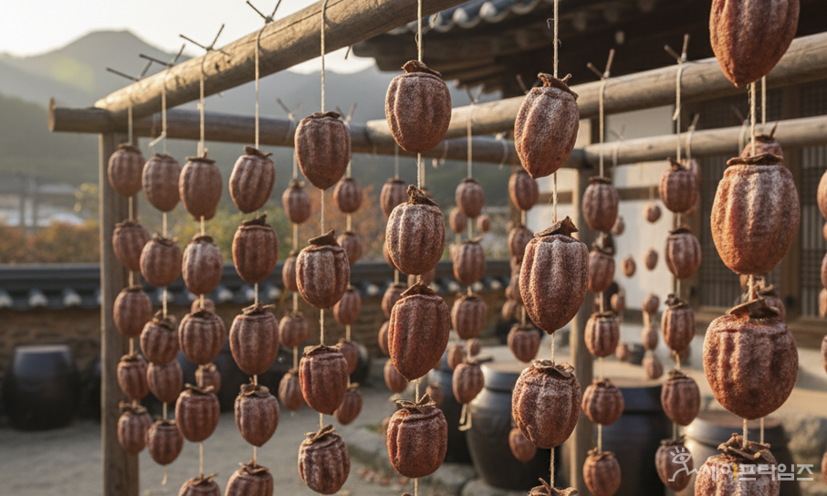 ▲ 곶감은 건조 과정에서 수분이 줄어드는 대신 베타카로틴과 식이섬유 등 영양소 농도가 높아진다. ⓒ 김미영 식품전문기자·영양사